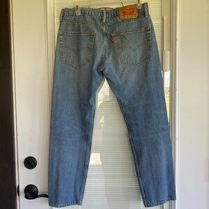 Levis 502 Regular Taper Jeans Light Wash Vintage Style Mens 30x30 Denim